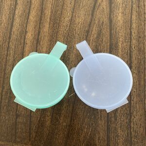 Set of 2 Tupperware Forget Me Not Hanging Tomato Onion Keepers LG Green Aqua
